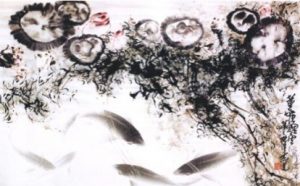 第三世多杰羌佛画作“莲塘鲤鱼”与“灵猫”复制品限量版拍卖创最高纪录