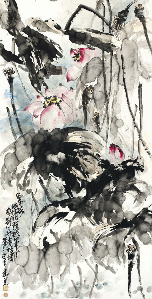 H.H.第三世多杰羌佛的画“墨荷”成为东方画之冠图片 H.H.第三世多杰羌佛的画“墨荷”成为东方画之冠