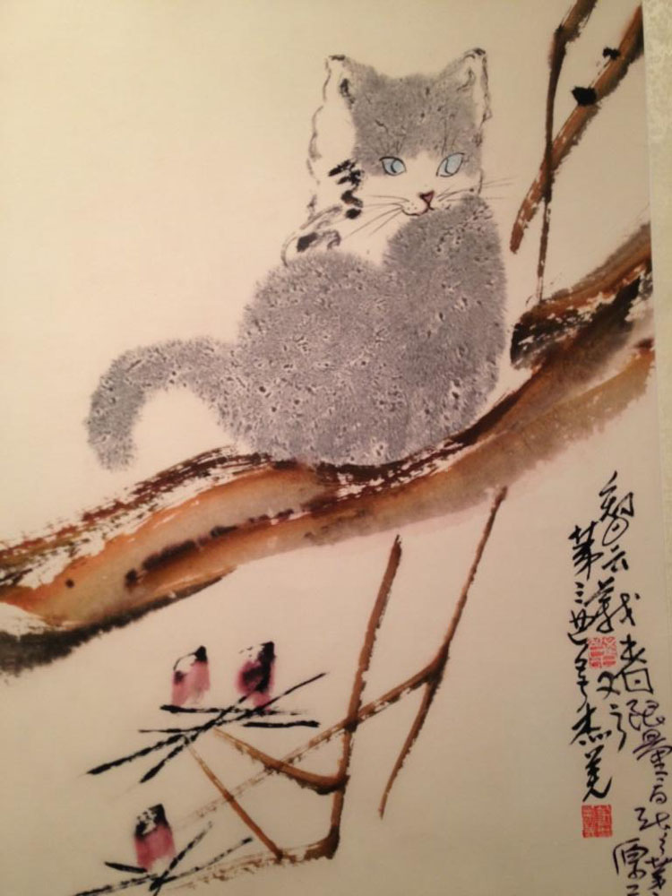 第三世多杰羌佛画作“莲塘鲤鱼”与“灵猫”复制品限量版拍卖创最高纪录 第2张